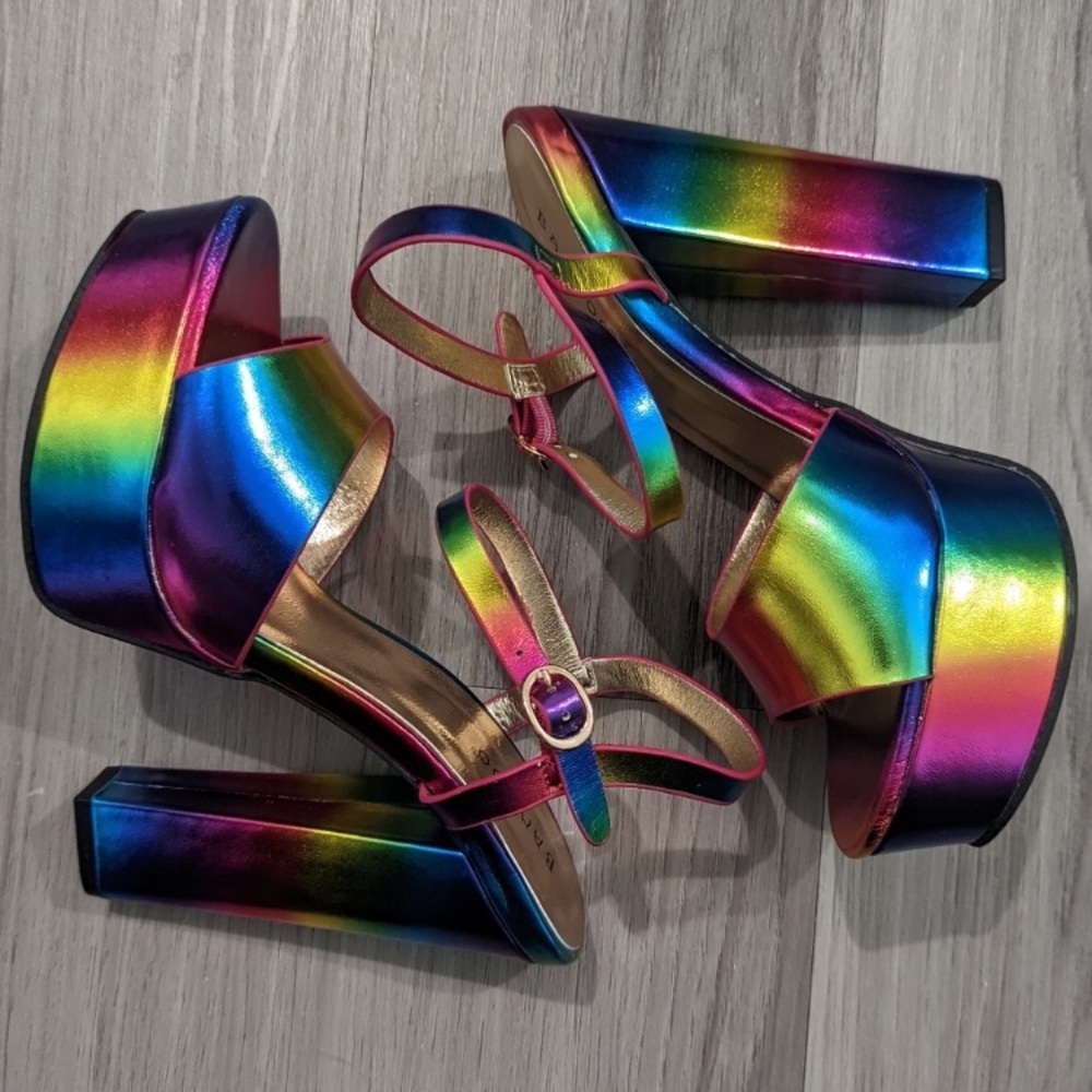 Rainbow Platform Heels Size 7 - image 2